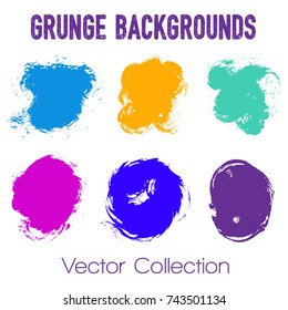 Paint samples choice palette of brush stroke backgrounds. Can be used in colors guide book, interior design catalog, printing industry. Color combinations graphic design elements, painted backgrounds.