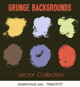 Paint samples choice palette of brush stroke backgrounds. Can be used in colors guide book, interior design catalog, printing industry. Color combinations graphic design elements, painted backgrounds.