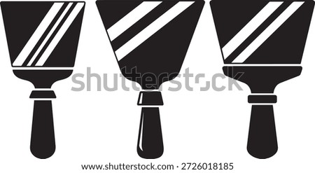 Paint scraper. Cleaning scraper. Different scrapers with white background view.