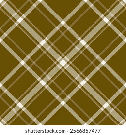 Paint seamless plaid background, checking vector check textile. Isolation fabric pattern texture tartan in yellow and linen colors palette.