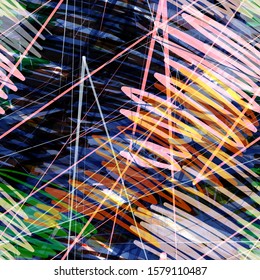 Paint seamless texture with hatching and lines. Abstract vector background for web page, banners backdrop, fabric, home decor, wrapping