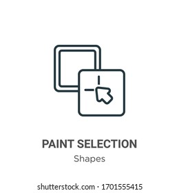 Paint selection outline vector icon. Thin line black paint selection icon, flat vector simple element illustration from editable shapes concept isolated stroke on white background