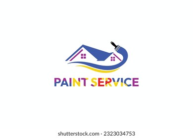 paint service logo design template