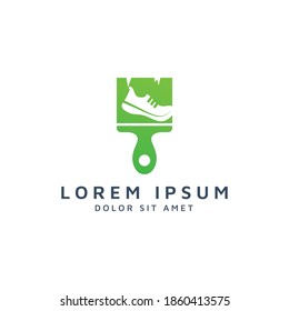 paint and shoes negative space logo design
