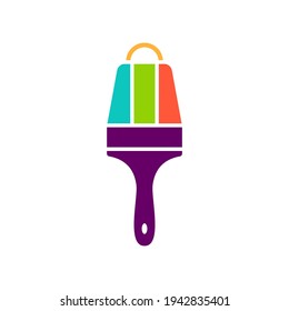 Design des Paint Shop Logos Vektorgrafik, Design-Vorlage für Creative Paint Logo, Symbole