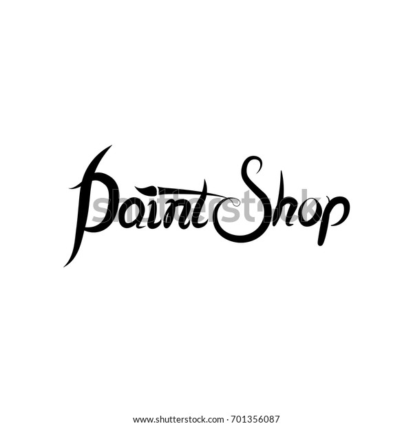 Paint Shop Logo Lettering Vector Stock Vector (Royalty Free) 701356087