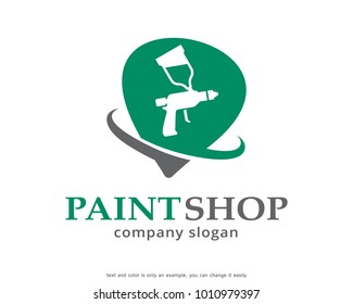Paint Shop Logo Template Design Vector, Emblem, Design Concept, Creative Symbol, Icon