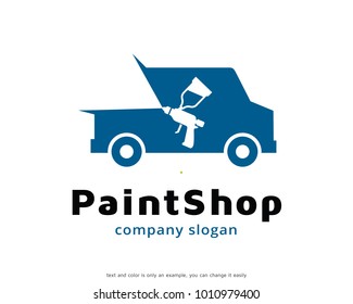 Paint Shop Logo Template Design Vector, Emblem, Design Concept, Creative Symbol, Icon