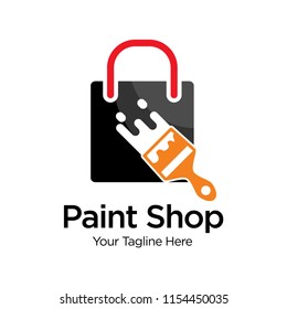 Paint Shop Logo Template Design Vector