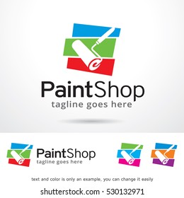 Paint Shop Logo Template Design Vector