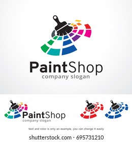Paint Shop Logo Template Design Vector, Emblem, Design Concept, Creative Symbol or Icon