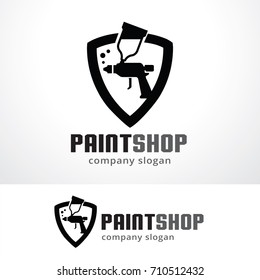 Paint Shop Logo Template Design Vector, Emblem, Design Concept, Creative Symbol, Icon