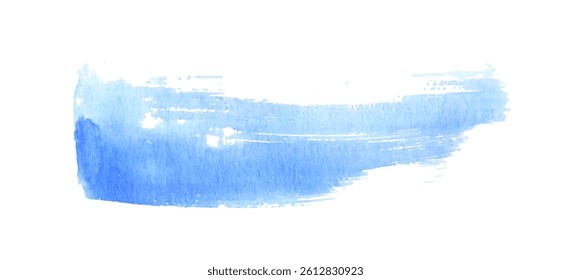 Paint smear, watercolor brush stroke, soft texture. Hand-painted swatch, freehand brushstroke, decorative design element. Watercolour fluid trace. Vector illustration isolated on white background