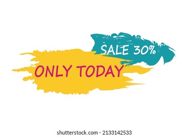 Paint smear web banner, business card, 30 percent OFF template - Vector illustration