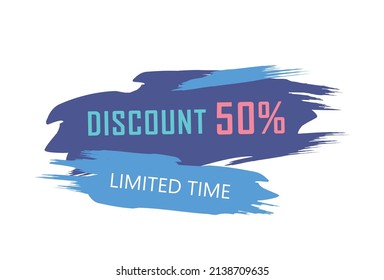 Paint smear web banner, business card, 50 percent DISCOUNT template - Vector illustration