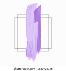 Paint smudge isolated on white background over square frame - Vector.