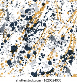 Paint spatters seamless pattern. Multicolor paint spray texture