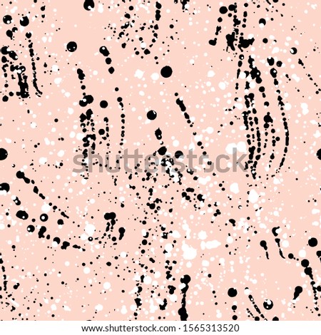 Paint spatters seamless pattern. Pink paint spray texture