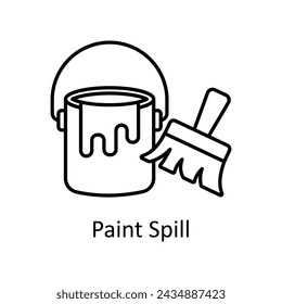 Ilustración de diseño de icono de contorno vectorial de derrame de pintura. Símbolo de unidades de fabricación sobre fondo blanco EPS 10 Archivo