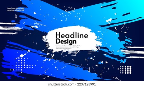 Paint splash art. Vector illustration. Design for wallpaper, banner, poster, postcard, business card or invitation. Dark backdrop with bright blue color splash. 