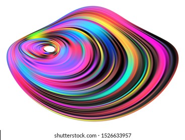 Paint Splash blot. Concentric spot abstract background Volume stairs surfaces with shadow. Liquid gasoline stain. Colorful film. 3d map for mountain. Blur mesh grids levels.