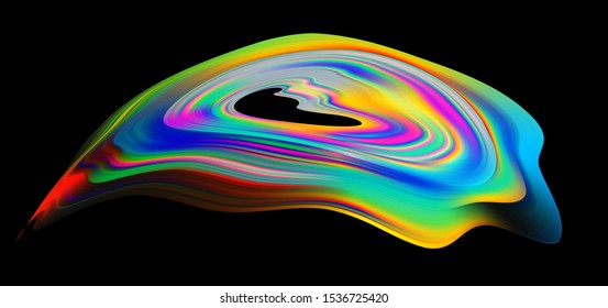Paint Splash blot. Concentric spot abstract background Volume stairs surfaces with shadow. Liquid gasoline stain. Colorful film. 3d map for mountain. Blur mesh grids levels.