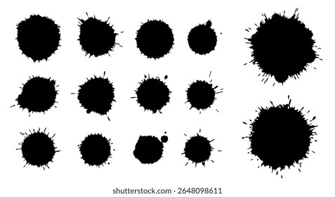 Paint splash blot set - round ink spots and vector splatters - scalable vector elements for branding, packaging, or print design