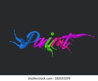  Paint Splash Colorful Text Design