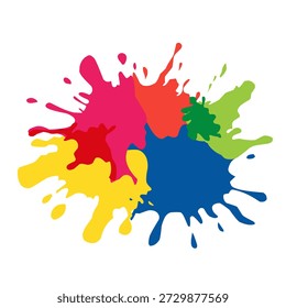 Pintar splash em estilo de desenho animado plano para o tema de cores criativas. Perfeito para fundos de arte, cartazes, design infantil e projetos visuais dinâmicos.
