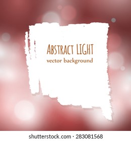 Paint splash frame for text on abstract bokeh background, vector