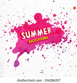 Paint Splash with Grunge Texture. Concrete Wall Background.