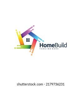 icono del logotipo del vector de la casa del pentágono