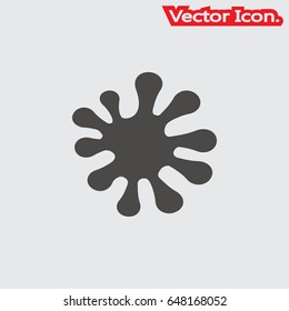 paint splash icon isolated sign symbol and flat style for app, web and digital design. Vector illustration.