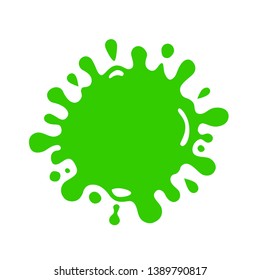 Paint splash. Isolated green ink splatter on white background. Abstract element for design. Vector illustration