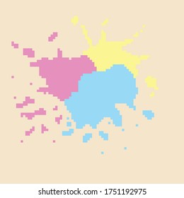 Paint splash Pixelart. Paint splat set.Paint splashes Set für den Design-Gebrauch.Abstrakte Vektorgrafik.