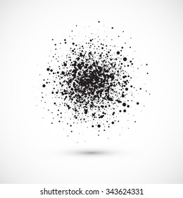 Paint Splash Spray. Abstract Blot of Dots. Explosion of Circles. Design element. Vector Illustration.