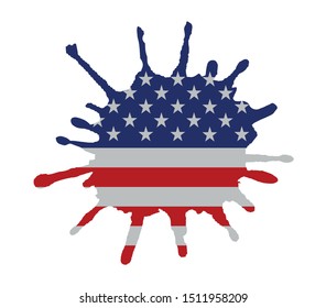 Paint splash with usa flag