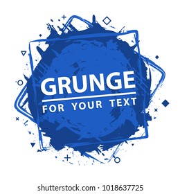 Paint splash. Vector abstract background with ink brush strokes and geometrical figure . Grunge border. Vector colorful paint splashes. Grunge frame with space for your text.