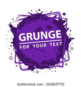 Paint splash. Vector abstract background with ink brush strokes and geometrical figure . Grunge border. Vector colorful paint splashes. Grunge frame with space for your text