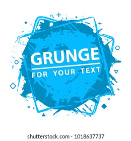 Paint splash. Vector abstract background with ink brush strokes and geometrical figure . Grunge border. Vector colorful paint splashes. Grunge frame with space for your text.