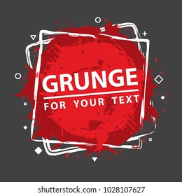 Paint splash. Vector abstract background with ink brush strokes and geometrical shapes. Grunge background. Vector colorful paint splashes. Grunge frame with space for text.