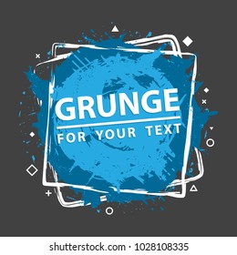 Paint splash. Vector abstract background with ink brush strokes and geometrical shapes. Grunge background. Vector colorful paint splashes. Grunge frame with space for text.