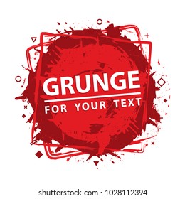 Paint splash. Vector abstract background with ink brush strokes and geometrical shapes. Grunge background. Vector colorful paint splashes. Grunge frame with space for text.