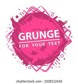 Paint splash. Vector abstract background with ink brush strokes and geometrical shapes. Grunge background. Vector colorful paint splashes. Grunge frame with space for text.