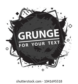 Paint splash. Vector abstract background with ink brush strokes and geometrical shapes. Grunge background. Vector colorful paint splashes. Grunge frame with space for text.