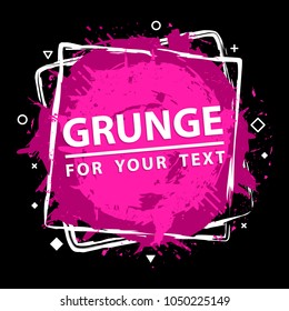 Paint splash. Vector abstract background with ink brush strokes and geometrical shapes. Grunge background. Vector colorful paint splashes. Grunge frame with space for text.