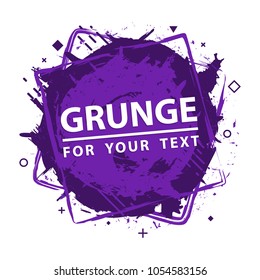 Paint splash. Vector abstract background with ink brush strokes and geometrical shapes. Grunge background. Vector colorful paint splashes. Grunge frame with space for text.