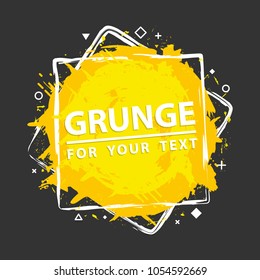 Paint splash. Vector abstract background with ink brush strokes and geometrical shapes. Grunge background. Vector colorful paint splashes. Grunge frame with space for text.
