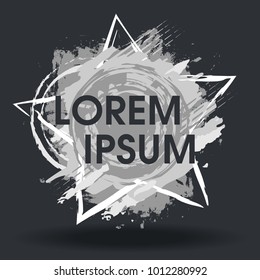 Paint splash. Vector abstract backgrounds with ink brush strokes and geometrical figure . Grunge border. Vector colorful paint splashes. Grunge frame with space for your text.