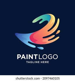 Pintar logotipo vectorial de salpicadura con color de gradiente y concepto moderno